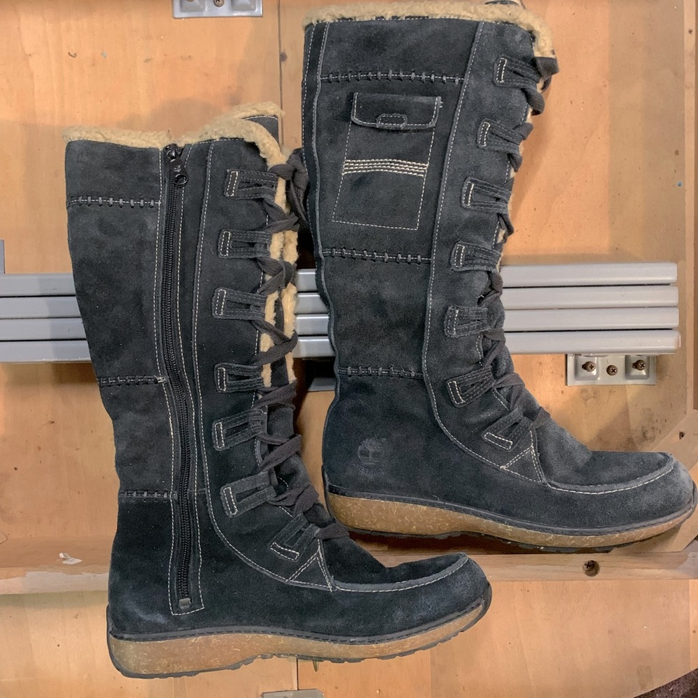 Timberland knee high Sherpa lined suede women’s boots